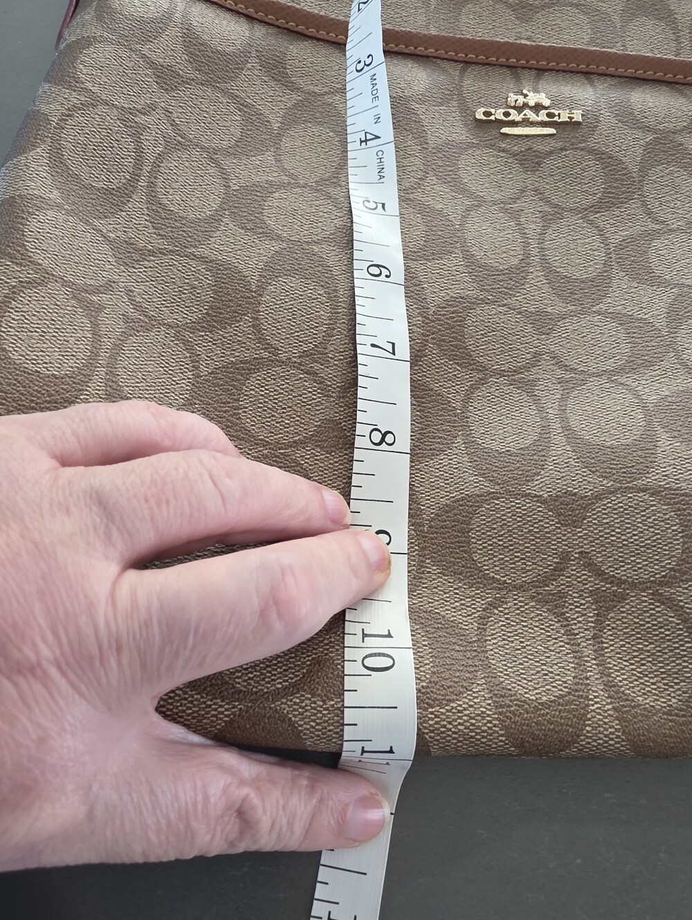 Coach Signature Crossbody File Bag in Saddle/Tan  Canvas - Picture 10 of 16